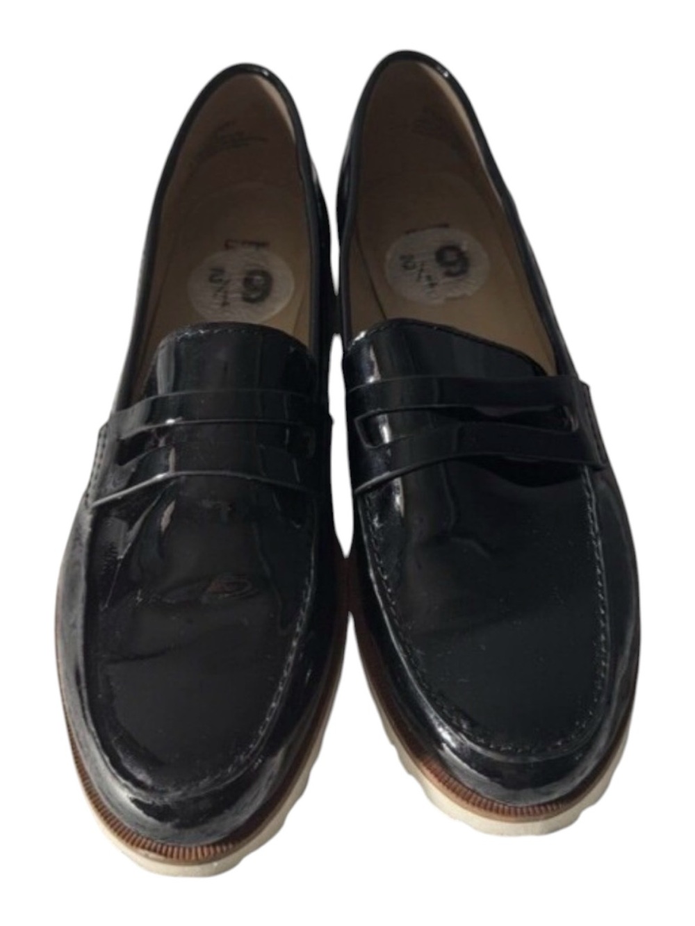 Karl Lagerfeld Paris Moyen Black Slip On Patent Leather Loafer Shoes 6.5 - Picture 2 of 7